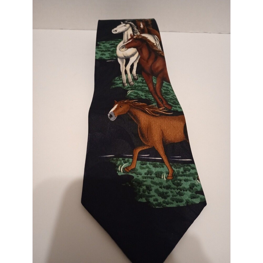 Steven Harris Horse Themed Mens Tie Vintage Made In Korea